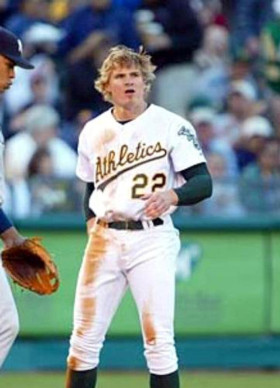 Eric Byrnes Oakland Athletics 2002 Home Baseball Throwback Stitched Jersey | CTJS2141