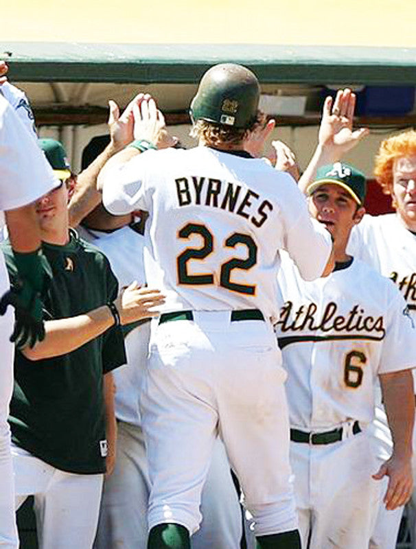 Eric Byrnes Oakland Athletics 2002 Home Baseball Throwback Stitched Jersey | CTJS2141