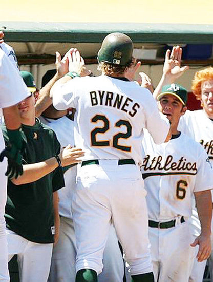 Eric Byrnes Oakland Athletics 2002 Home Baseball Throwback Stitched Jersey | CTJS2141