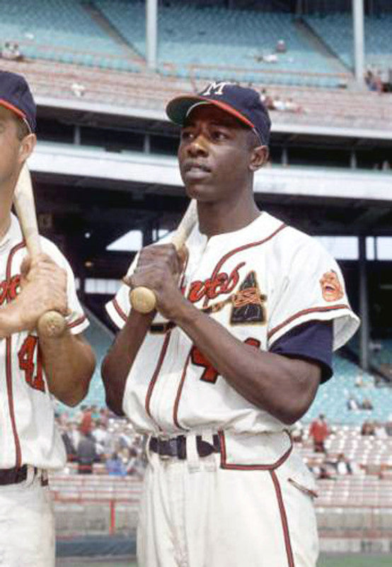 Hank Aaron Milwaukee Braves 1957 Home Throwback Baseball Stitched Jersey | CTJS1903