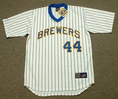Hank Aaron Milwaukee Brewers Cooperstown Throwback Home Stitched Jersey | CTJS1899