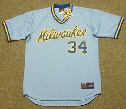 Rollie Fingers Milwaukee Brewers 1982 Cooperstown Throwback Away Stitched Baseball Jersey | CTJS0571