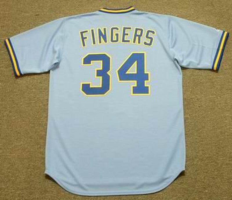 Rollie Fingers Milwaukee Brewers 1982 Cooperstown Throwback Away Stitched Baseball Jersey | CTJS0571