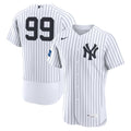 Aaron Judge New York Yankees Home Sponsor Patch Jersey - White | Stitched Baseball Jersey TJS0068