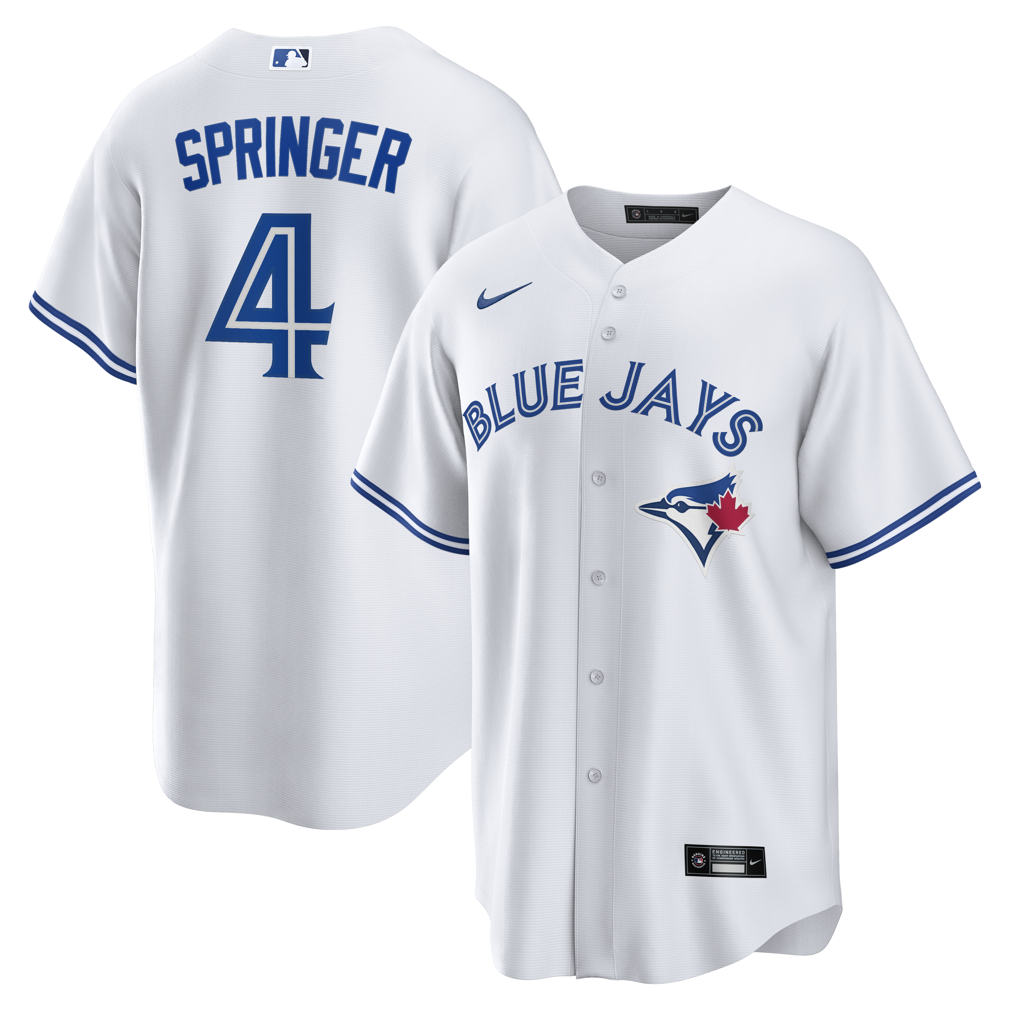 George Springer Toronto Blue Jays Home Replica Jersey - White | Stitched Baseball Jersey TJS0058