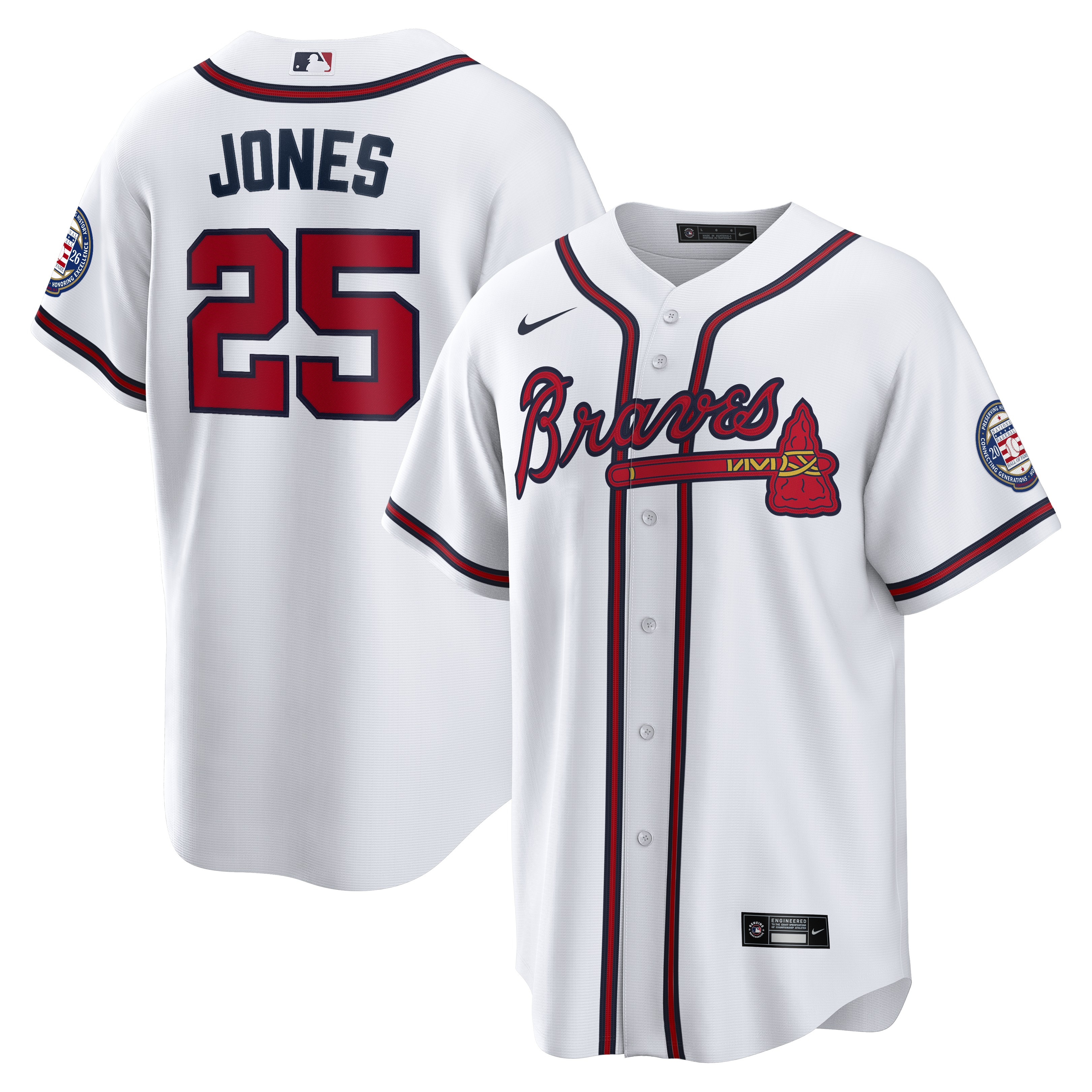 Andruw Jones Atlanta Braves Home Replica 2026 Hall of Fame Patch Jersey - White | Stitched Baseball Jersey TJS0025