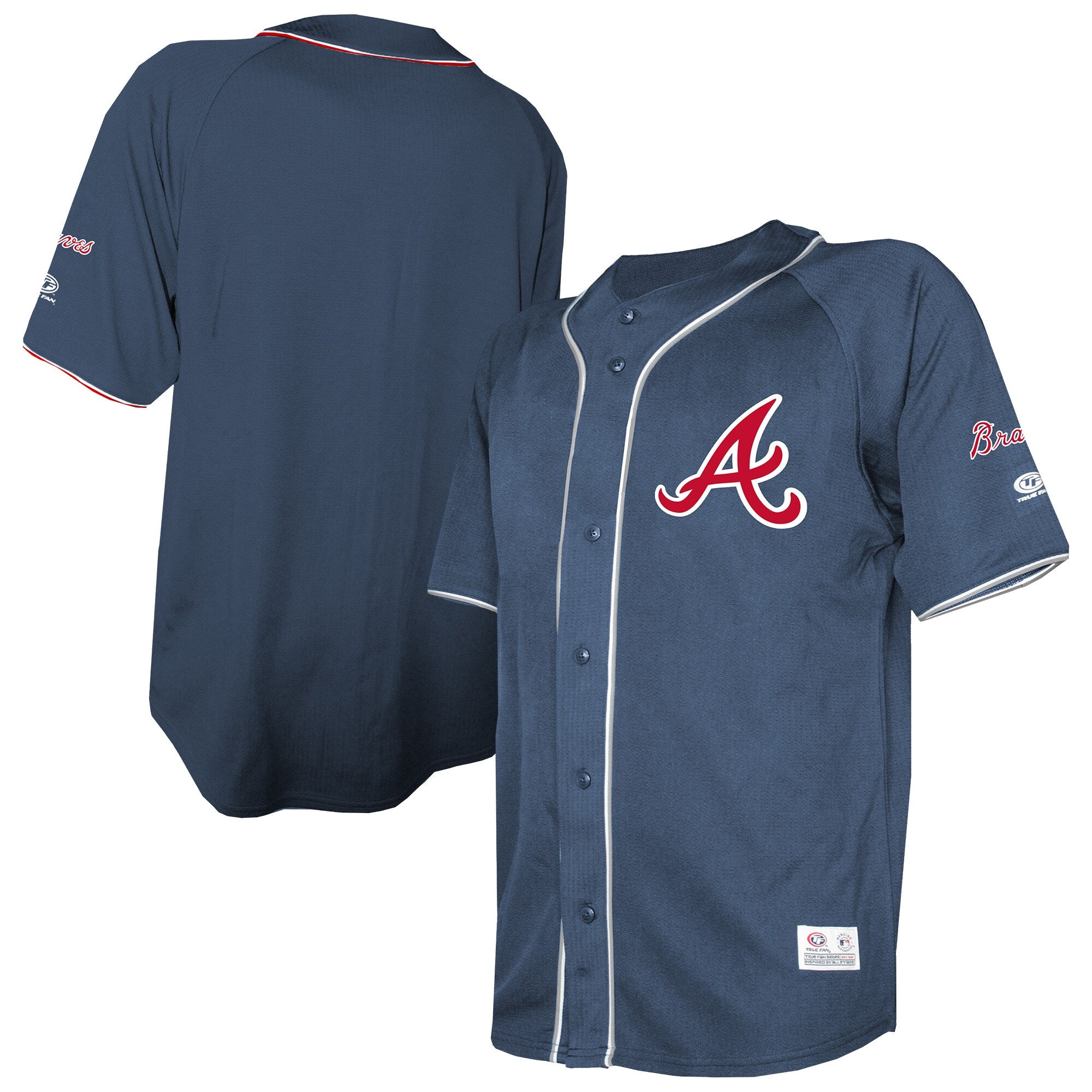 Atlanta Braves Stitches Team Color Full-Button Fashion Jersey - Navy | Stitched Baseball Jersey TJS0095
