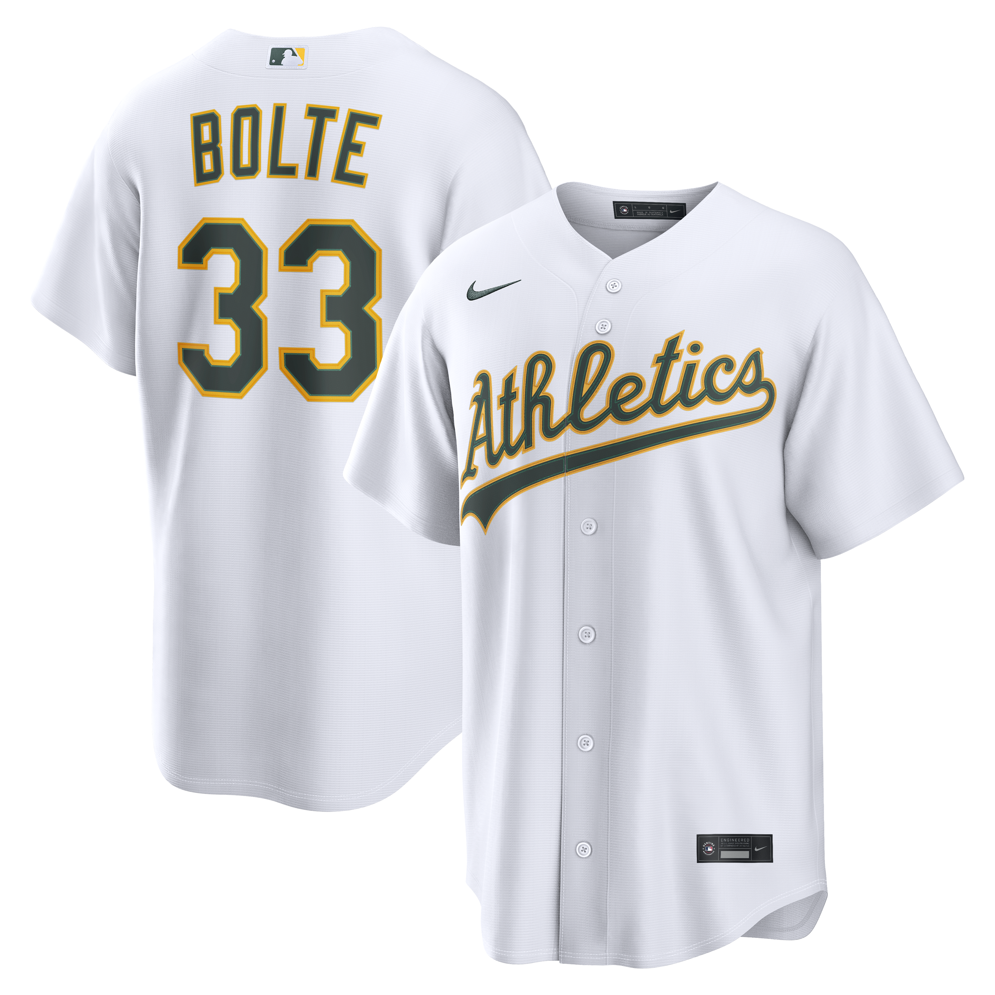 Henry Bolte Athletics Home Replica Jersey - White | Stitched Baseball Jersey TJS0040