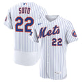 Juan Soto New York Mets Home Sponsor Patch Jersey - White | Stitched Baseball Jersey TJS0047