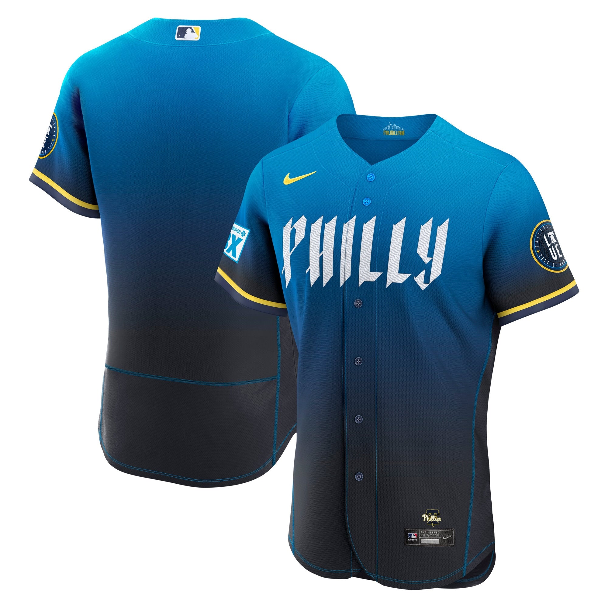 Philadelphia Phillies City Connect Sponsor Patch Jersey - Navy | Stitched Baseball Jersey TJS0093