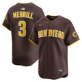 Jackson Merrill San Diego Padres Road Limited Player Jersey - Brown | Stitched Baseball Jersey TJS0034