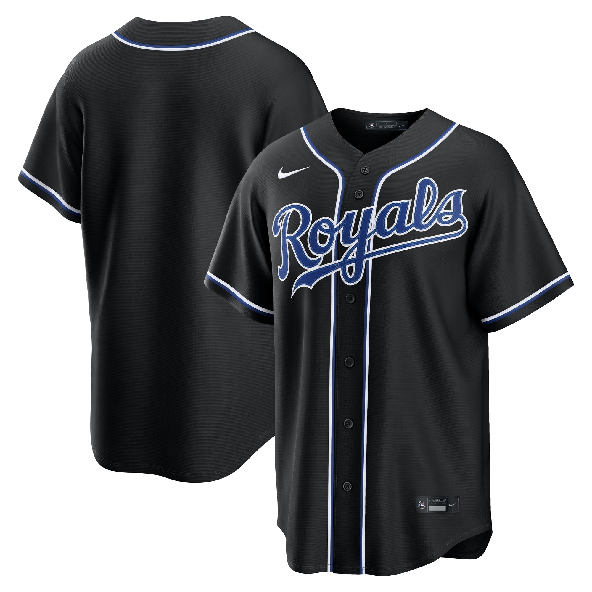 Kansas City Royals Fashion Replica Black Out Jersey | Stitched Baseball Jersey TJS0096