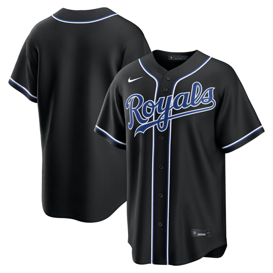 Kansas City Royals Fashion Replica Black Out Jersey | Stitched Baseball Jersey TJS0096