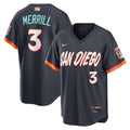 Jackson Merrill San Diego Padres 2026 City Connect Stadium Jersey - Obsidian | Stitched Baseball Jersey TJS0057