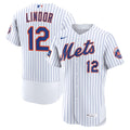 Francisco Lindor New York Mets Home Sponsor Patch Jersey - White | Stitched Baseball Jersey TJS0041