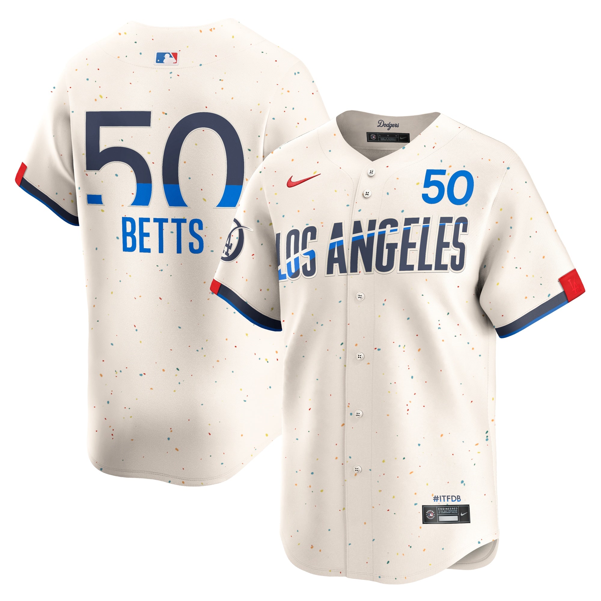 Mookie Betts Los Angeles Dodgers City Connect Limited Player Jersey - Cream | Stitched Baseball Jersey TJS0029