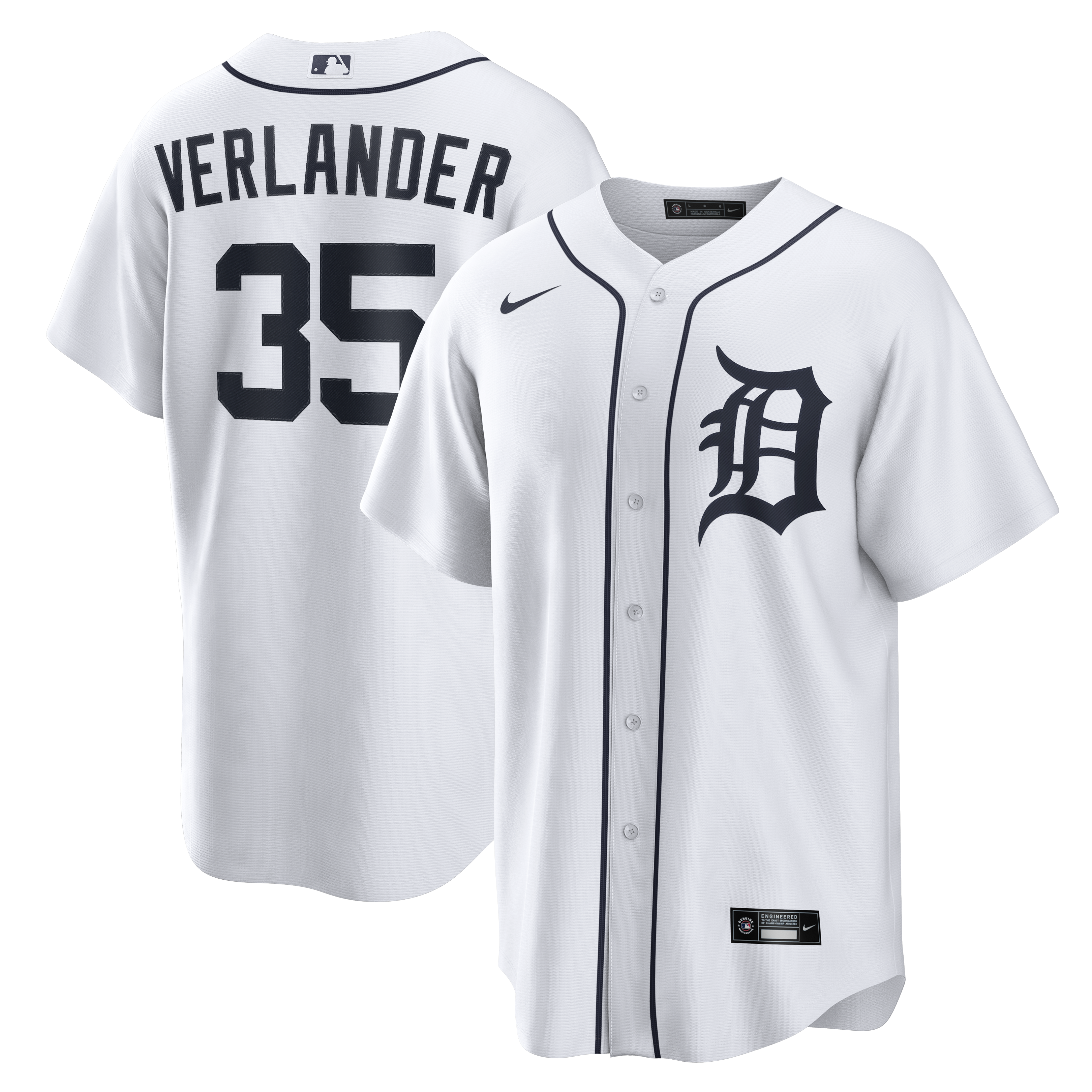 Justin Verlander Detroit Tigers Home Replica Jersey - White | Stitched Baseball Jersey TJS0033