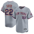 Juan Soto New York Mets Road Limited Player Jersey - Gray | Stitched Baseball Jersey TJS0085