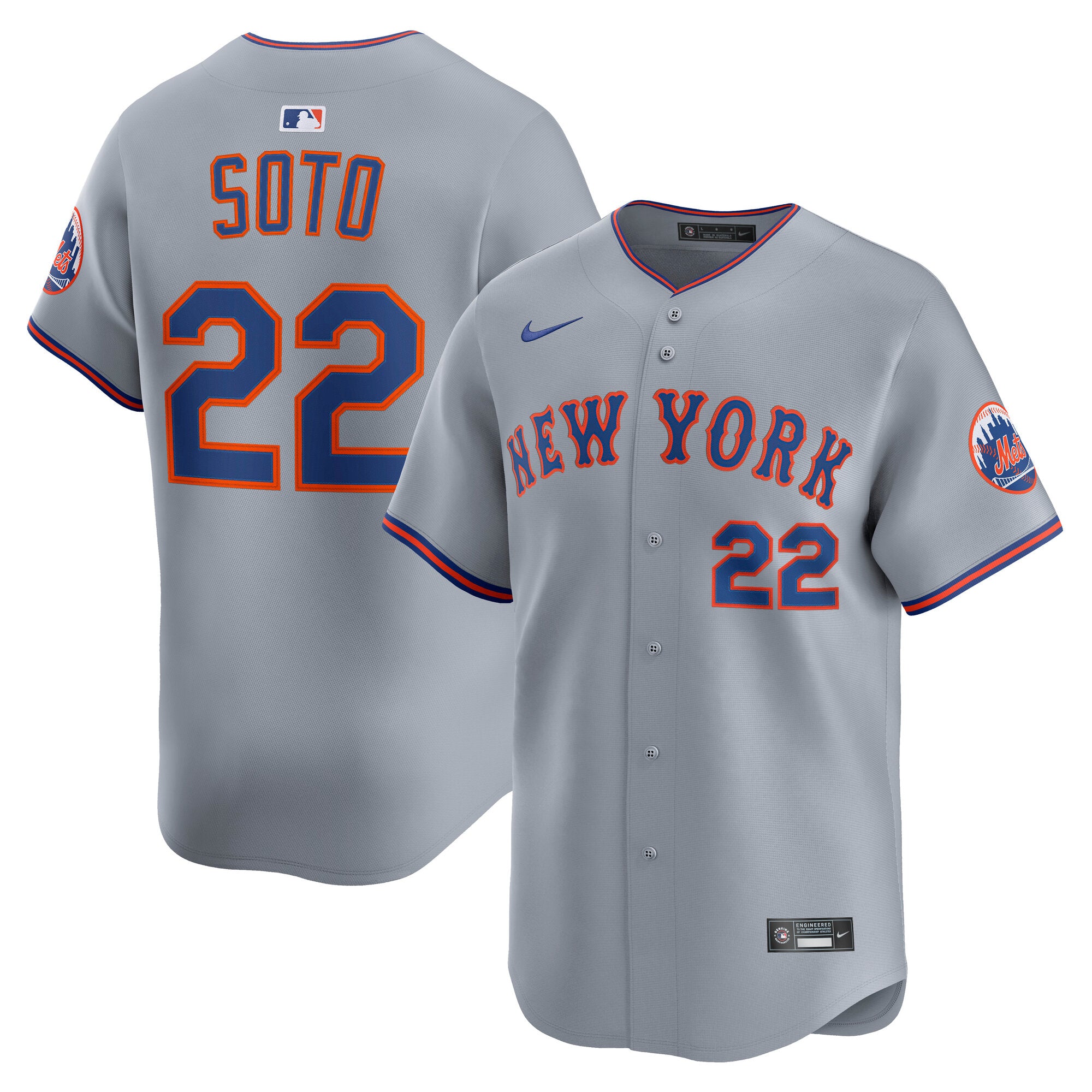 Juan Soto New York Mets Road Limited Player Jersey - Gray | Stitched Baseball Jersey TJS0085