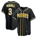 Jackson Merrill San Diego Padres Fashion Replica Black Out Jersey | Stitched Baseball Jersey TJS0087