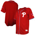 Philadelphia Phillies Stitches Team Color Full-Button Fashion Jersey - Red | Stitched Baseball Jersey TJS0088