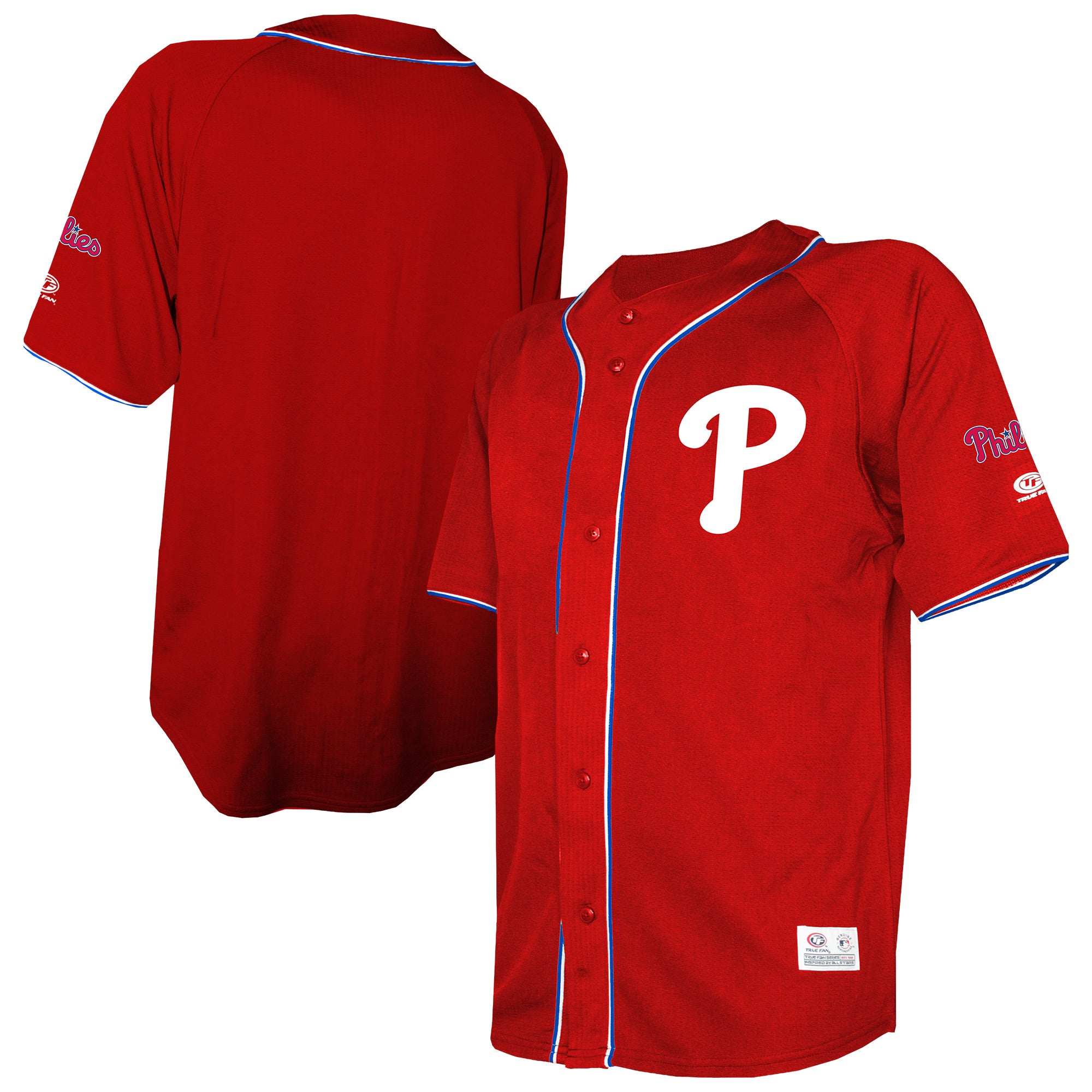 Philadelphia Phillies Stitches Team Color Full-Button Fashion Jersey - Red | Stitched Baseball Jersey TJS0088