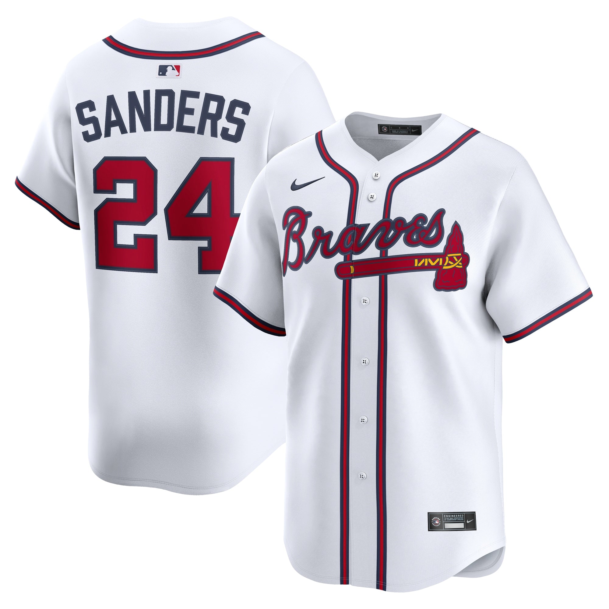 Deion Sanders Atlanta Braves Limited Player Jersey - White | Stitched Baseball Jersey TJS0086
