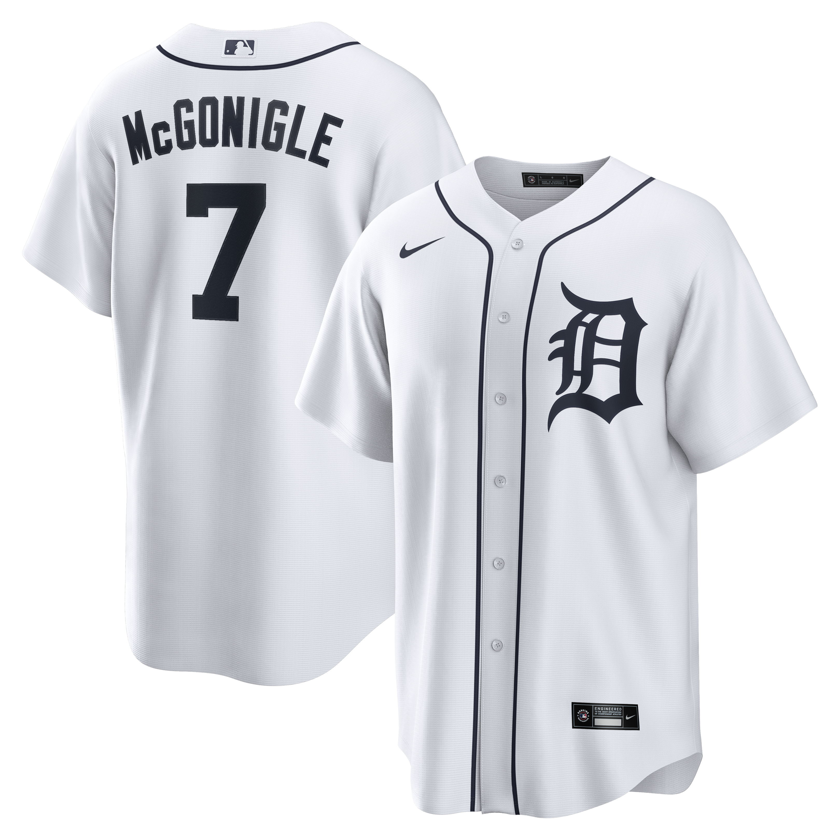 Kevin McGonigle Detroit Tigers Home Replica Jersey - White | Stitched Baseball Jersey TJS0005