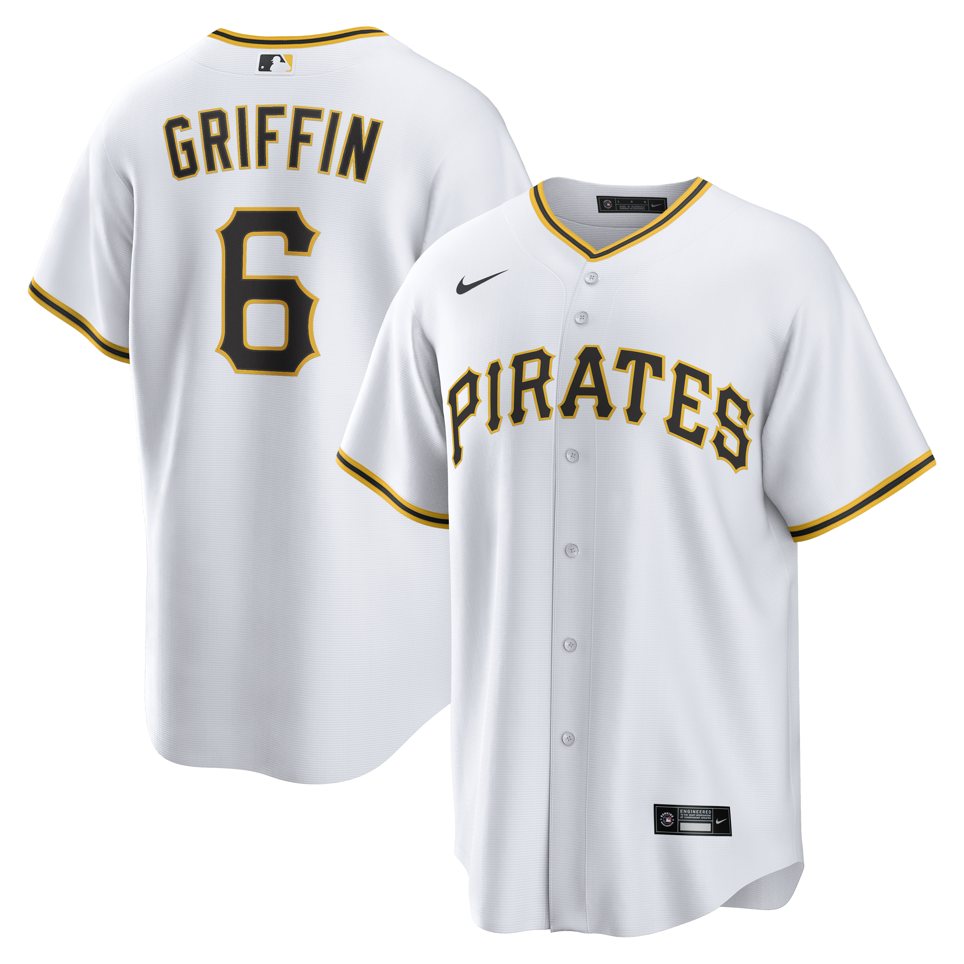 Konnor Griffin Pittsburgh Pirates Home Replica Jersey - White | Stitched Baseball Jersey TJS0015