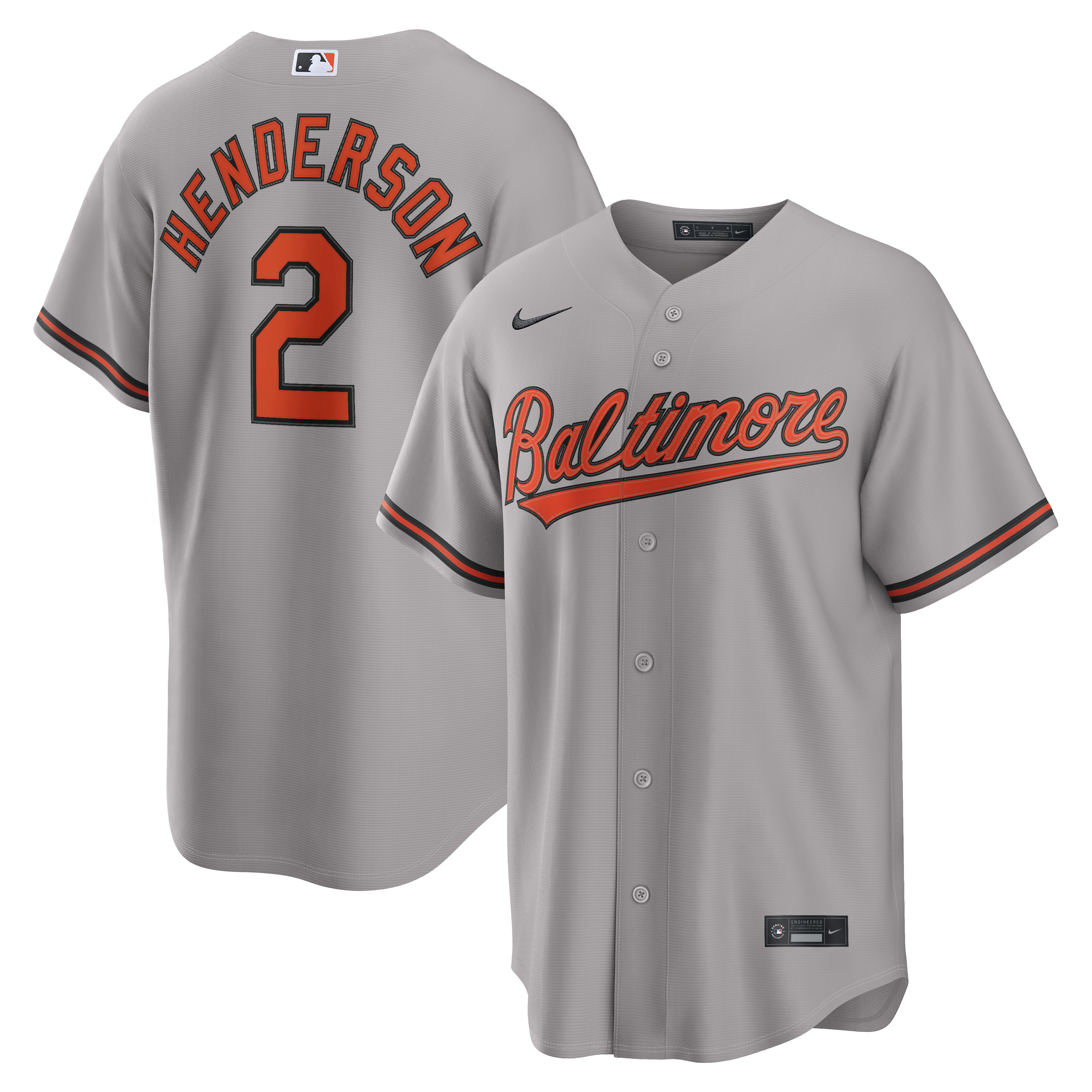 Gunnar Henderson Baltimore Orioles Road Replica Jersey - Gray | Stitched Baseball Jersey TJS0074