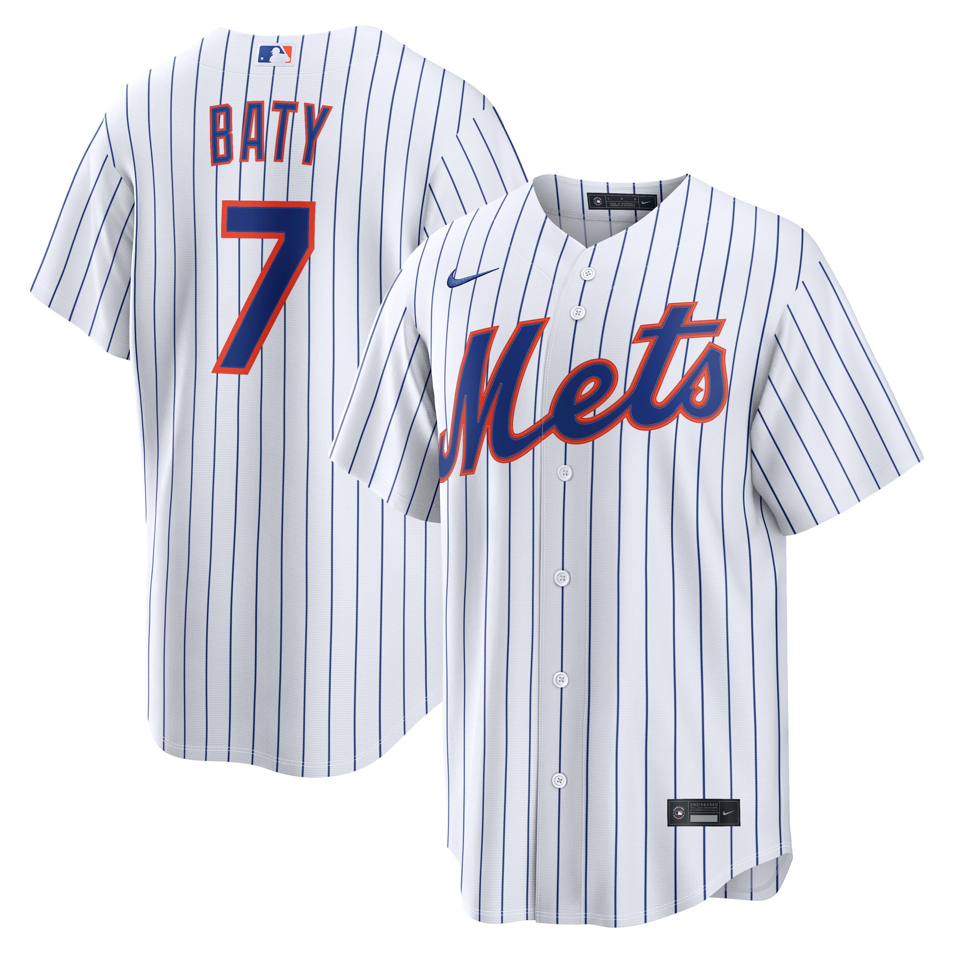 Brett Baty New York Mets Home Replica Jersey - White | Stitched Baseball Jersey TJS0097