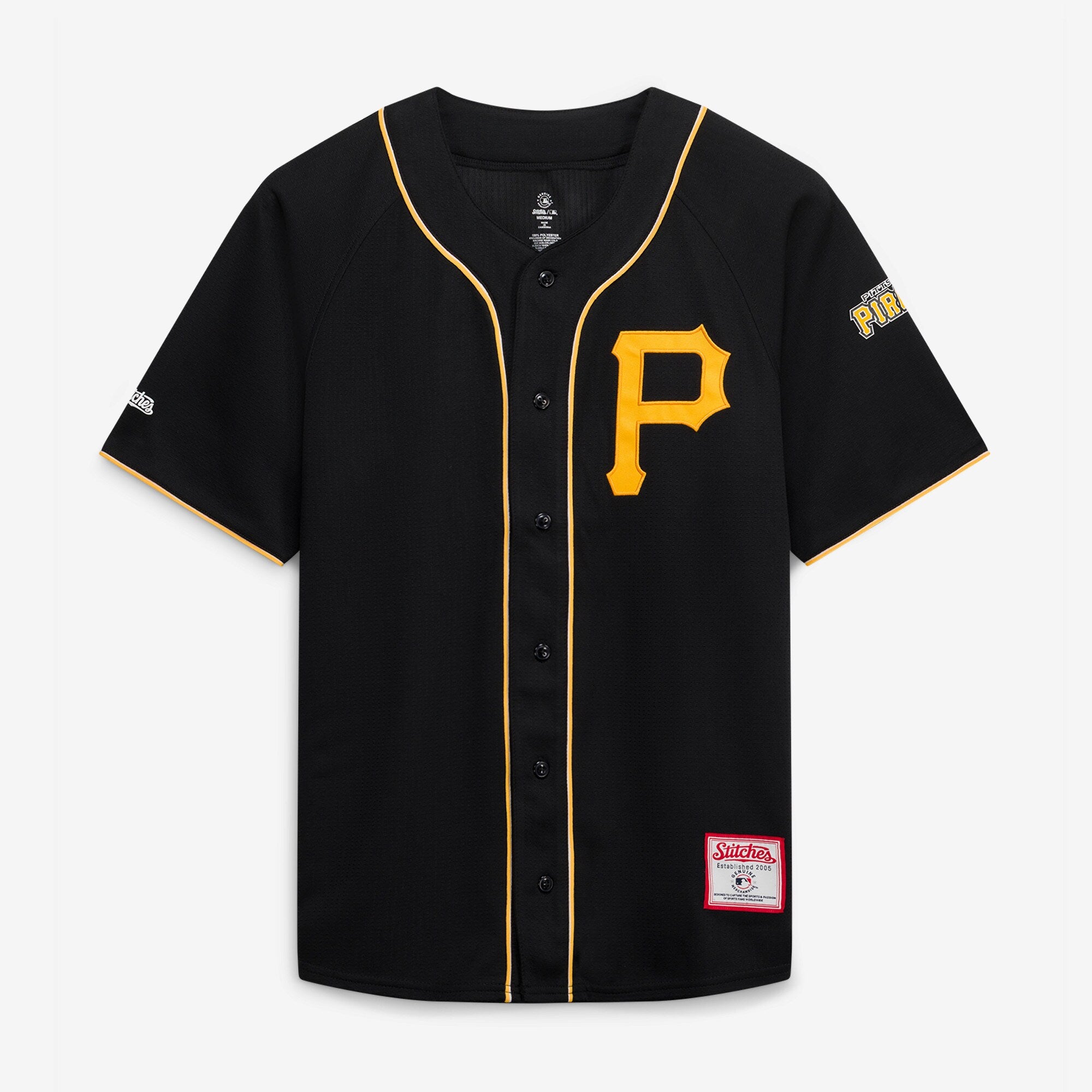 Pittsburgh Pirates Stitches Team Color Full-Button Fashion Jersey - Black | Stitched Baseball Jersey TJS0295