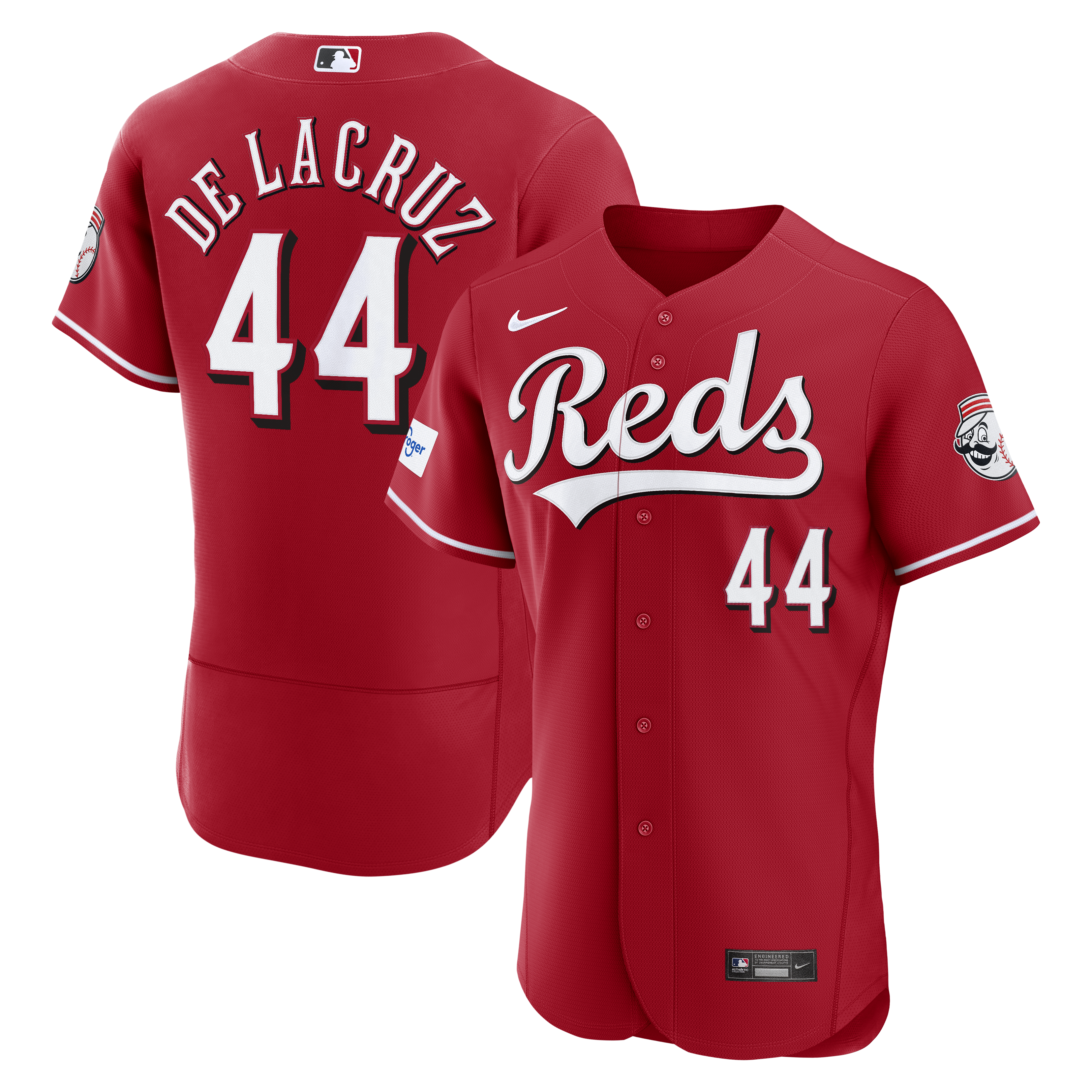 Elly De La Cruz Cincinnati Reds Alternate Sponsor Patch Jersey - Red | Stitched Baseball Jersey TJS0232
