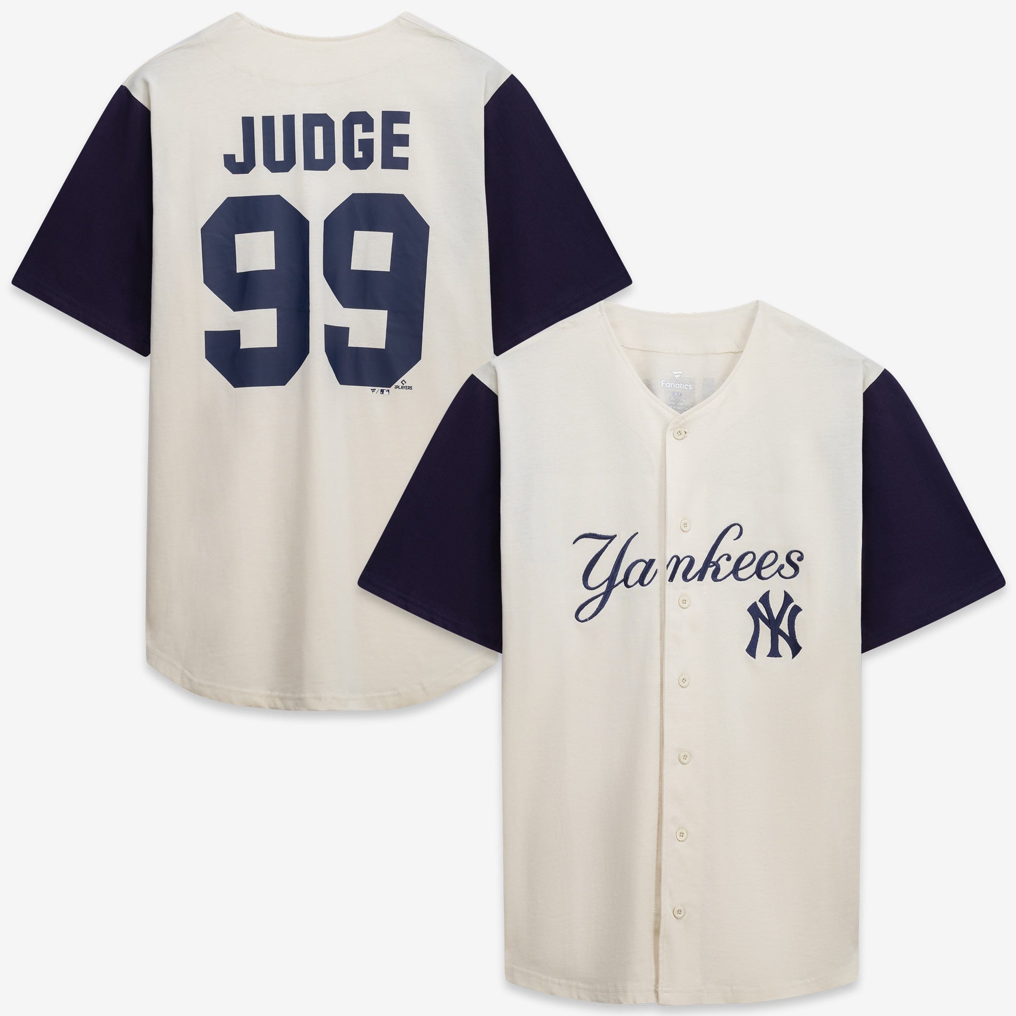 New York Yankees Profile Big & Tall Two-Color Fashion Jersey - Cream/Navy | Stitched Baseball Jersey TJS0155