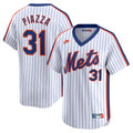 Mike Piazza New York Mets Throwback Cooperstown Limited Jersey - White | Stitched Baseball Jersey TJS0258