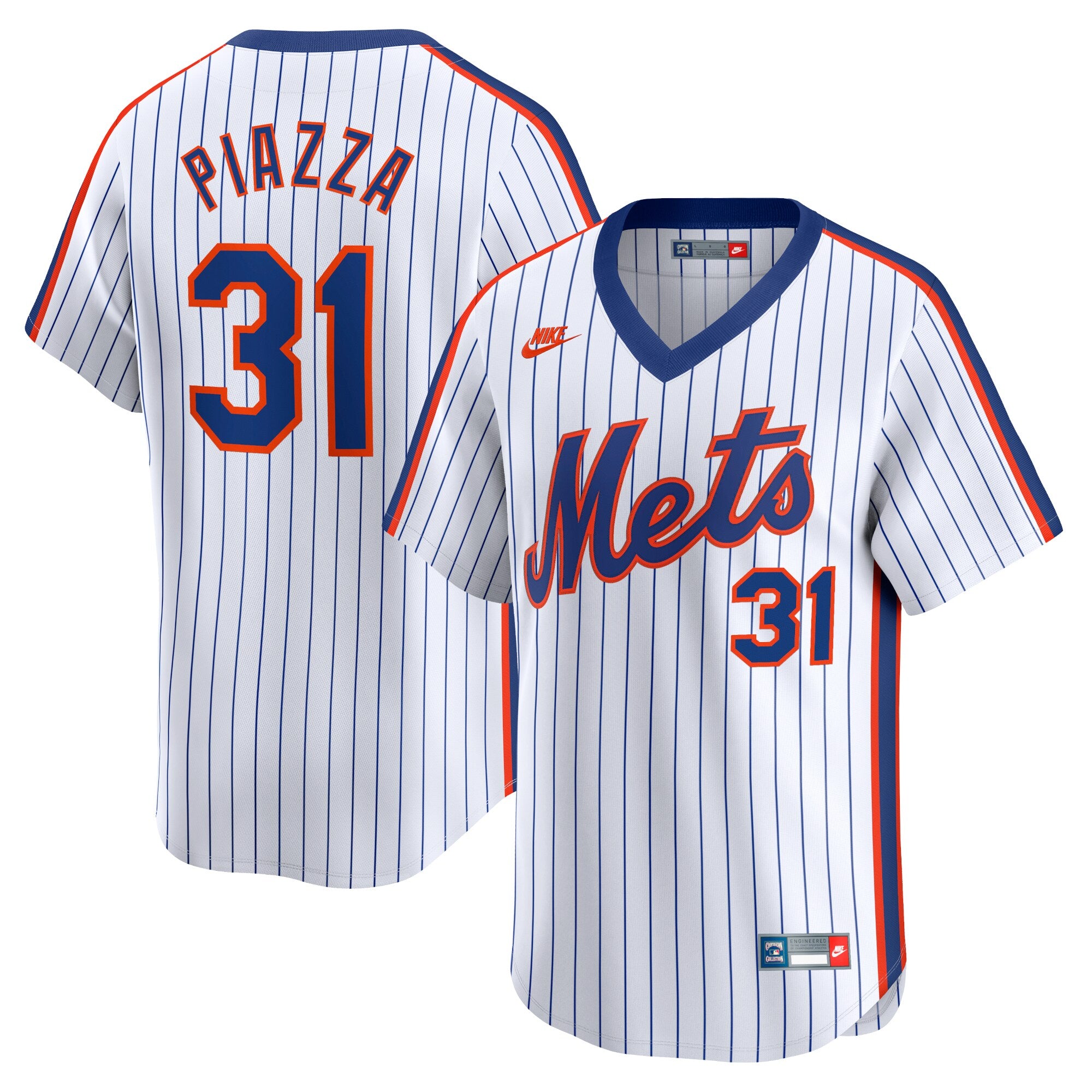 Mike Piazza New York Mets Throwback Cooperstown Limited Jersey - White | Stitched Baseball Jersey TJS0258