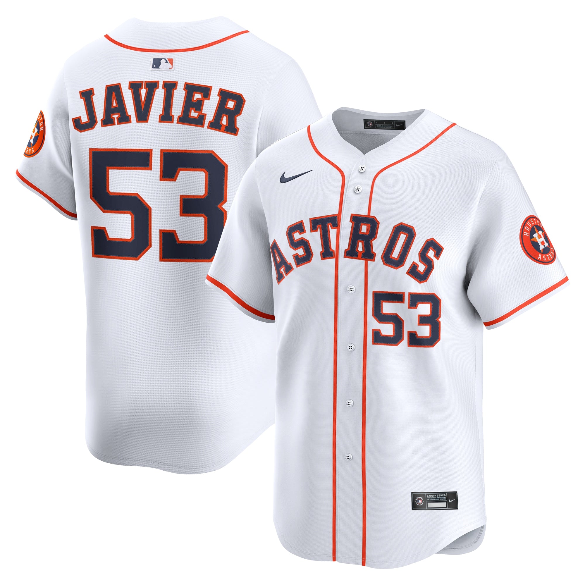 Cristian Javier Houston Astros Home Limited Player Jersey - White | Stitched Baseball Jersey TJS0249