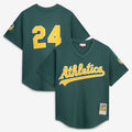 Rickey Henderson Athletics M & N Batting Practice Jersey - Green | Stitched Baseball Jersey TJS0228