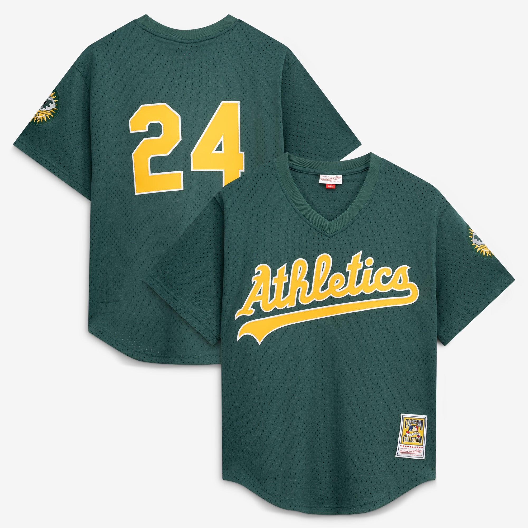 Rickey Henderson Athletics M & N Batting Practice Jersey - Green | Stitched Baseball Jersey TJS0228