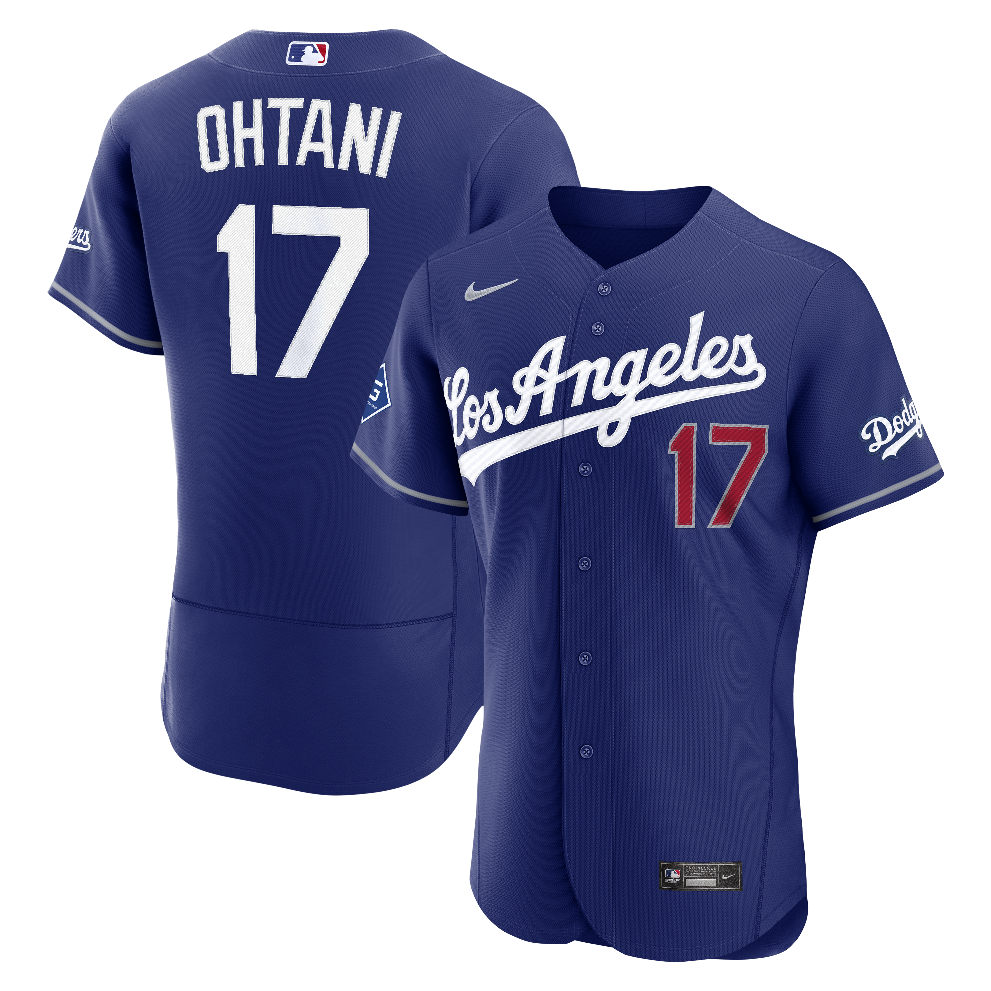 Shohei Ohtani Los Angeles Dodgers Alternate Sponsor Patch Jersey - Royal | Stitched Baseball Jersey TJS0106