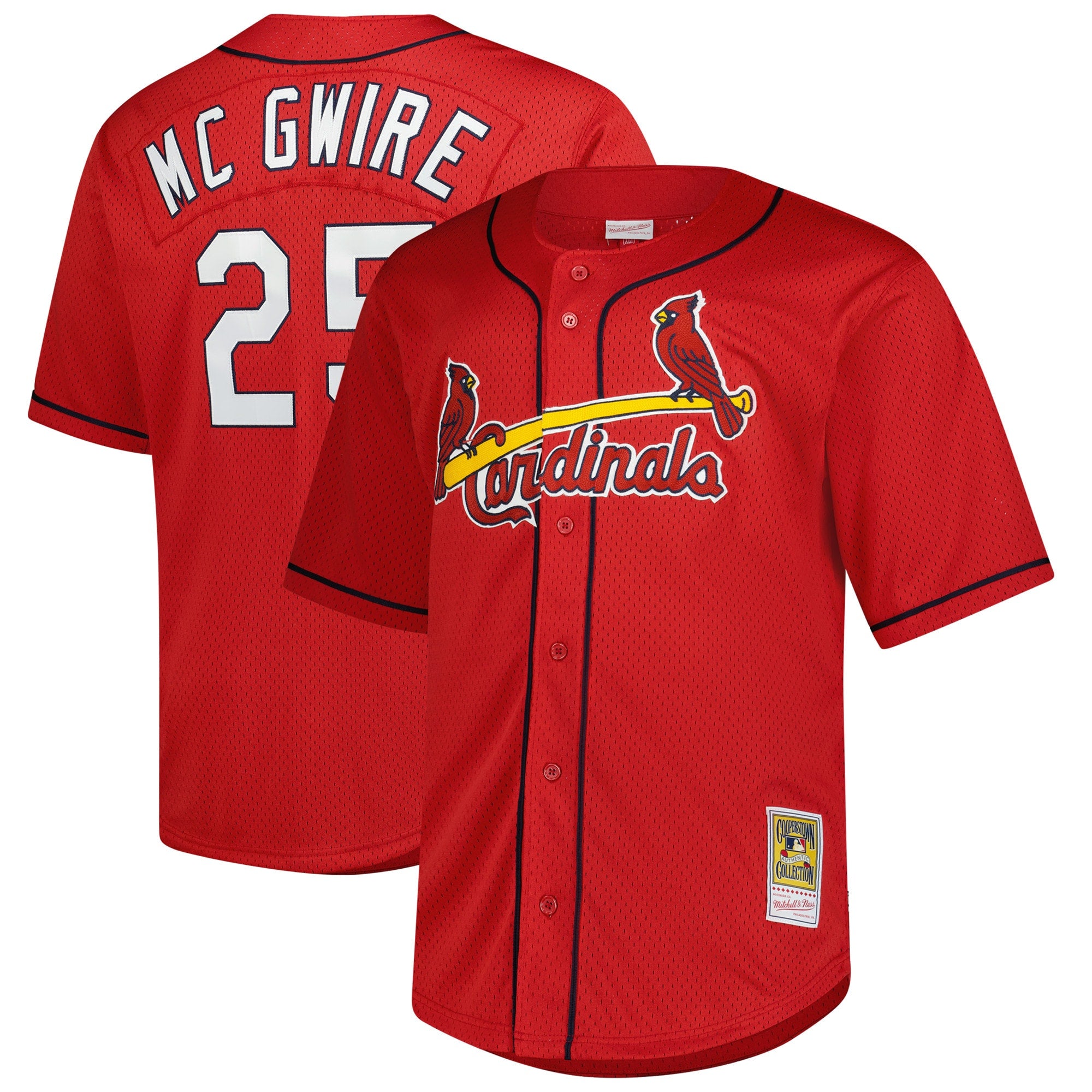 Mark McGwire St. Louis Cardinals M & N Big & Tall Cooperstown Mesh Batting Practice Jersey - Red | Stitched Baseball Jersey TJS0200