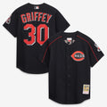 Ken Griffey Jr. Cincinnati Reds M & N Cooperstown Collection Mesh Batting Practice Jersey - Black | Stitched Baseball Jersey TJS0105