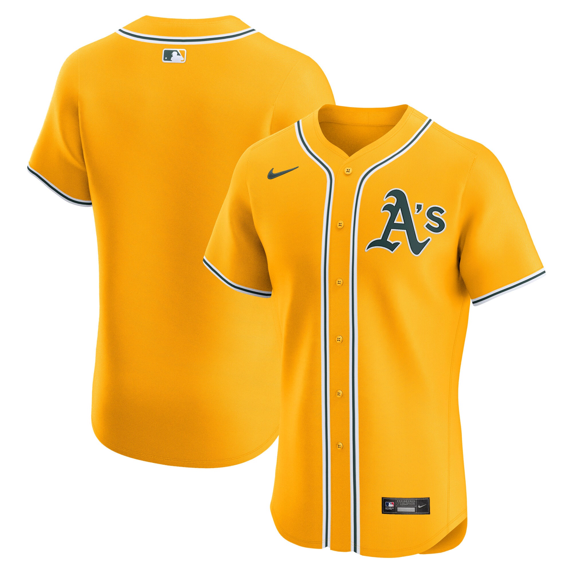 Athletics Alternate 2 Elite Jersey - Gold | Stitched Baseball Jersey TJS0138