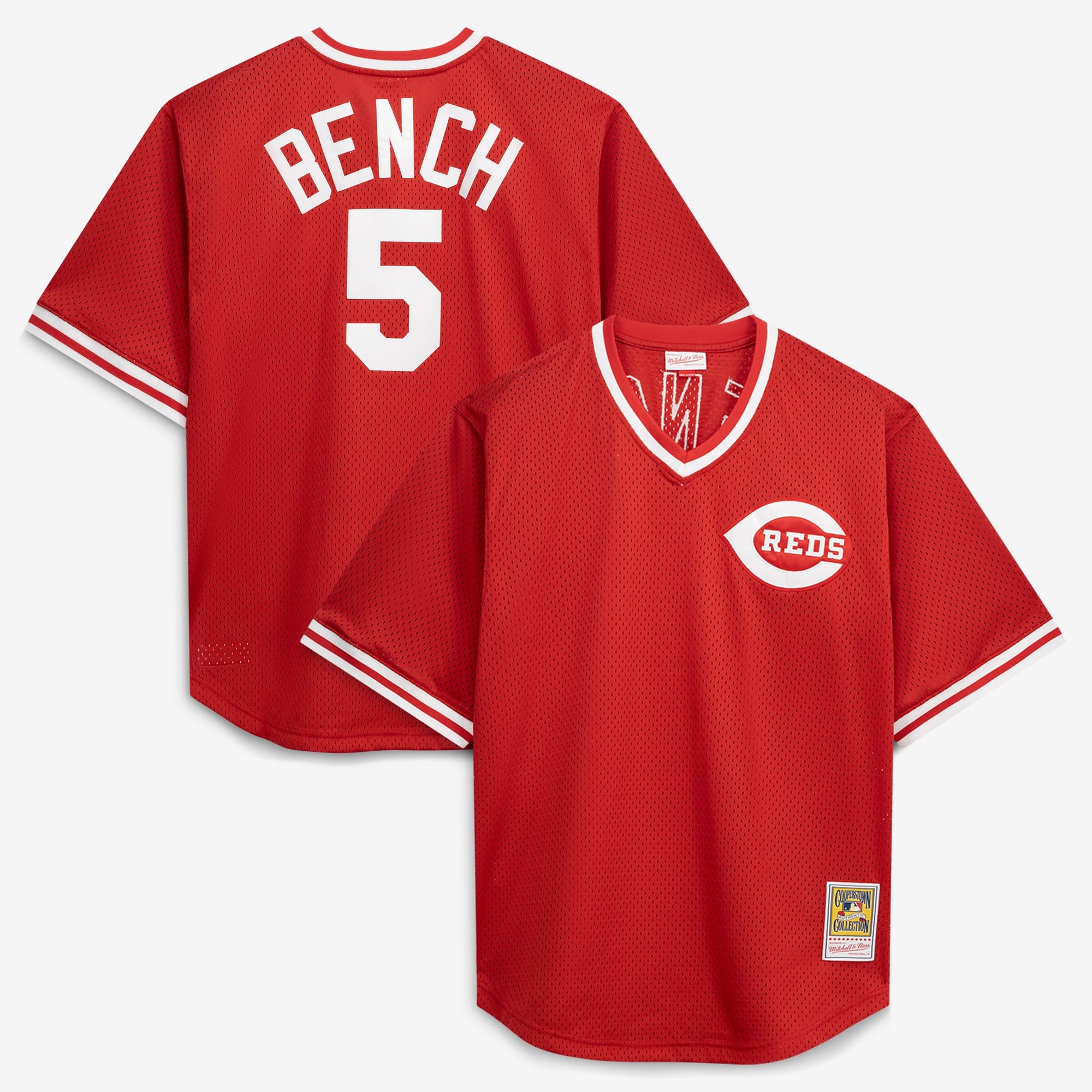 Johnny Bench Cincinnati Reds M & N Cooperstown Collection Big & Tall Mesh Batting Practice Jersey - Red | Stitched Baseball Jersey TJS0280