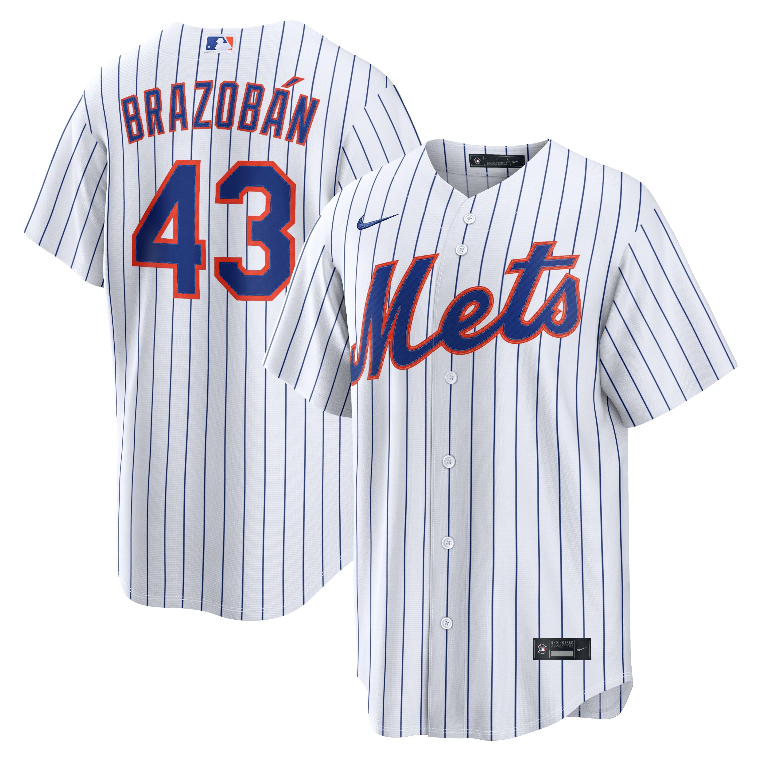 Huascar Brazob�n New York Mets Home Replica Jersey - White | Stitched Baseball Jersey TJS0168