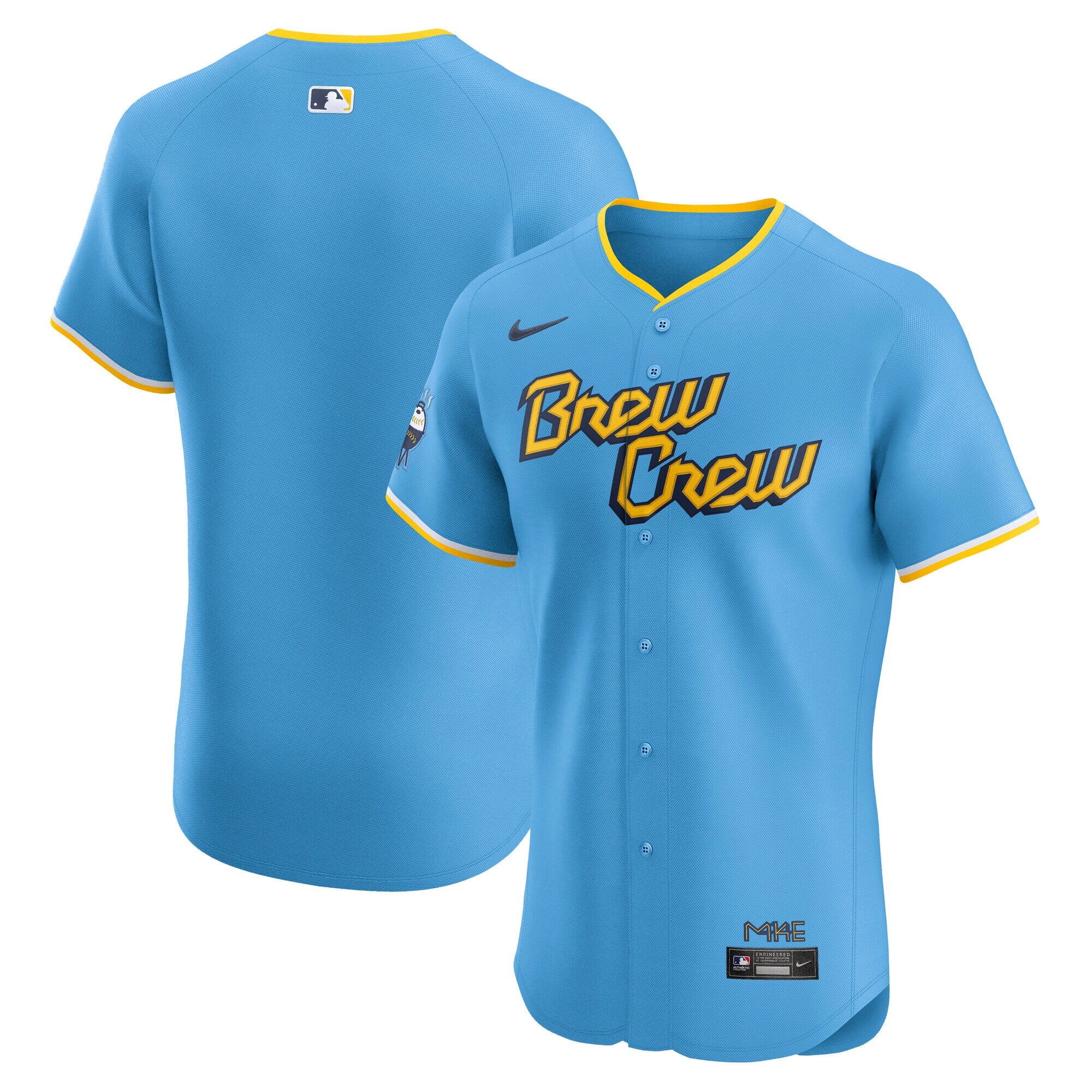 Milwaukee Brewers City Connect Elite Jersey - Powder Blue | Stitched Baseball Jersey TJS0198