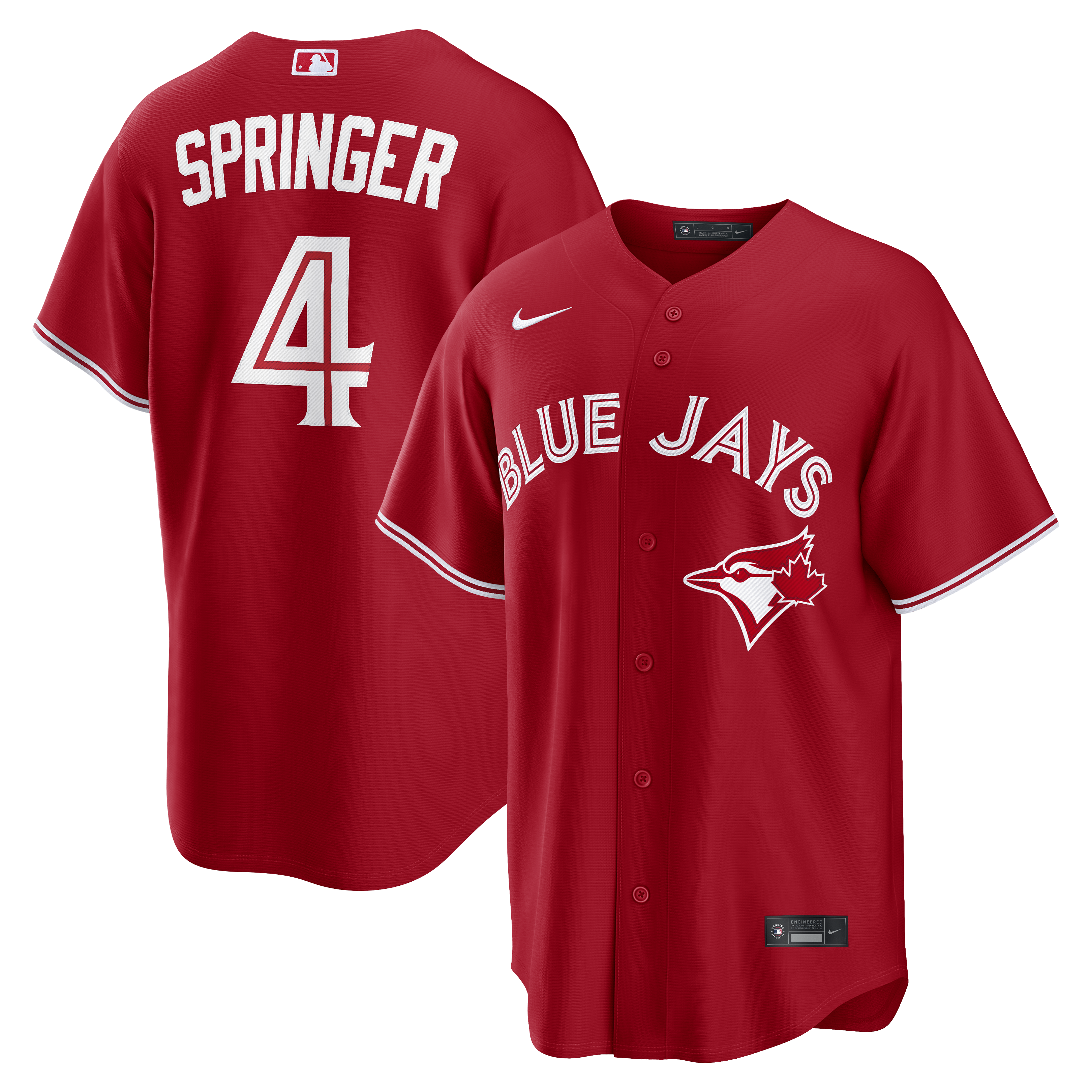 George Springer Toronto Blue Jays Canada Day Replica Jersey - Red | Stitched Baseball Jersey TJS0102