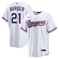 Jake Burger Texas Rangers Home Replica Jersey - White | Stitched Baseball Jersey TJS0240