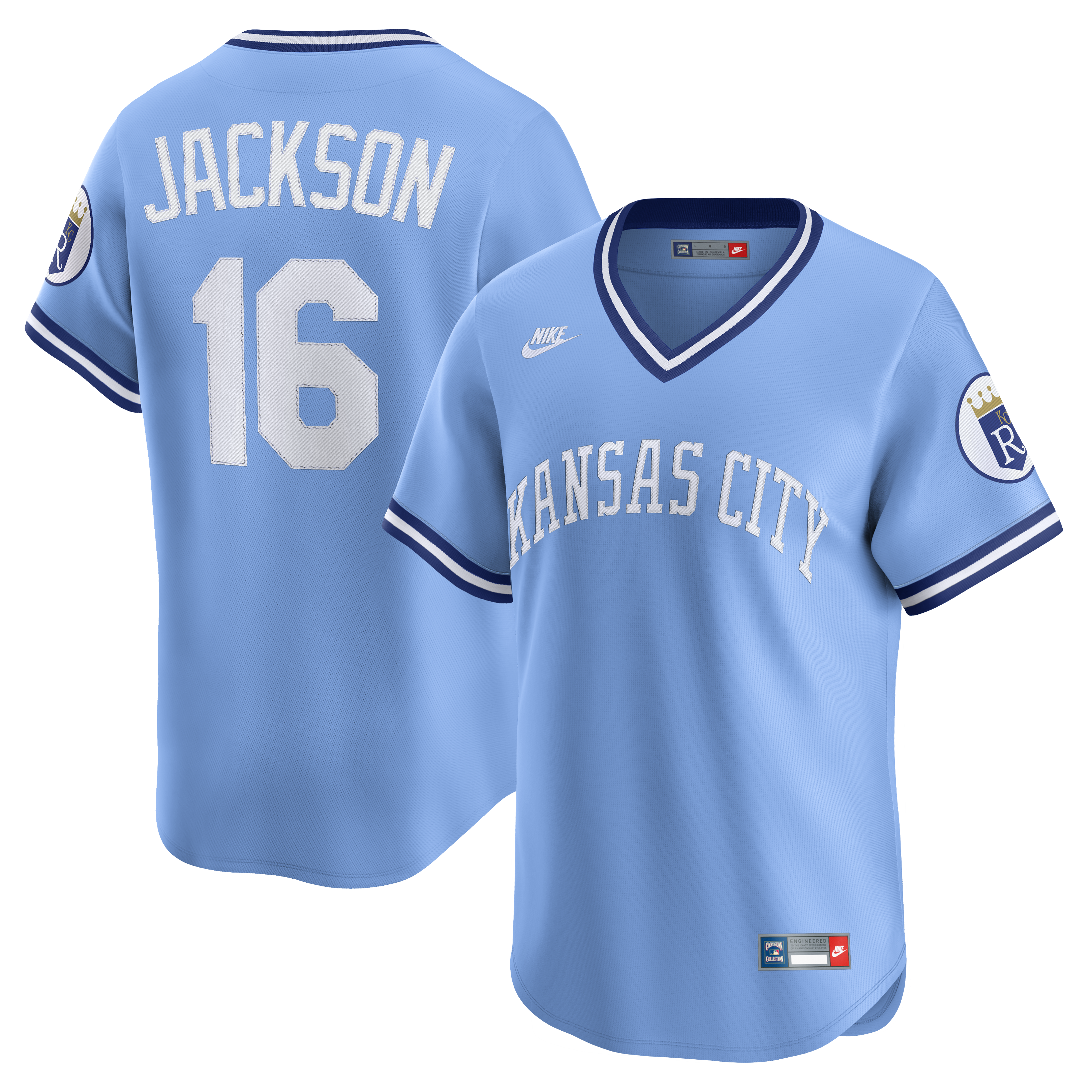 Bo Jackson Kansas City Royals Throwback Cooperstown Collection Limited Jersey - Light Blue | Stitched Baseball Jersey TJS0178