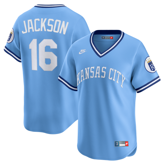 Bo Jackson Kansas City Royals Throwback Cooperstown Collection Limited Jersey - Light Blue | Stitched Baseball Jersey TJS0178